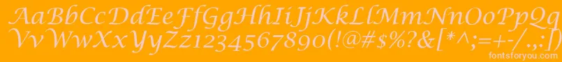 LucidaCalligra Font – Pink Fonts on Orange Background