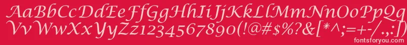 LucidaCalligra Font – Pink Fonts on Red Background