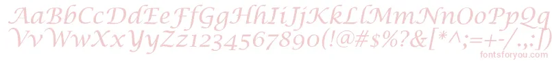 LucidaCalligra Font – Pink Fonts on White Background