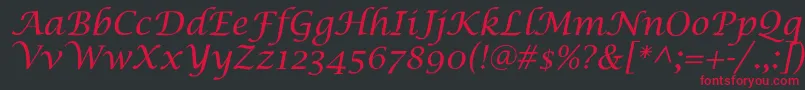 LucidaCalligra Font – Red Fonts on Black Background