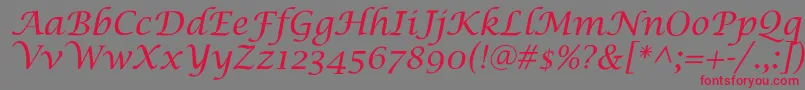Шрифт LucidaCalligra – красные шрифты на сером фоне