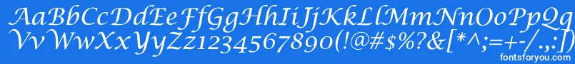 LucidaCalligra Font – White Fonts on Blue Background