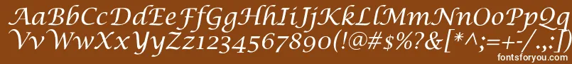 LucidaCalligra Font – White Fonts on Brown Background