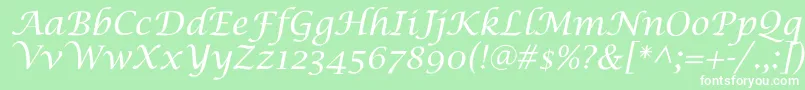 フォントLucidaCalligra – 緑の背景に白い文字