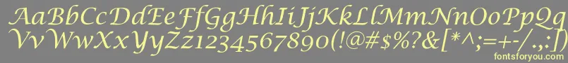 LucidaCalligra Font – Yellow Fonts on Gray Background