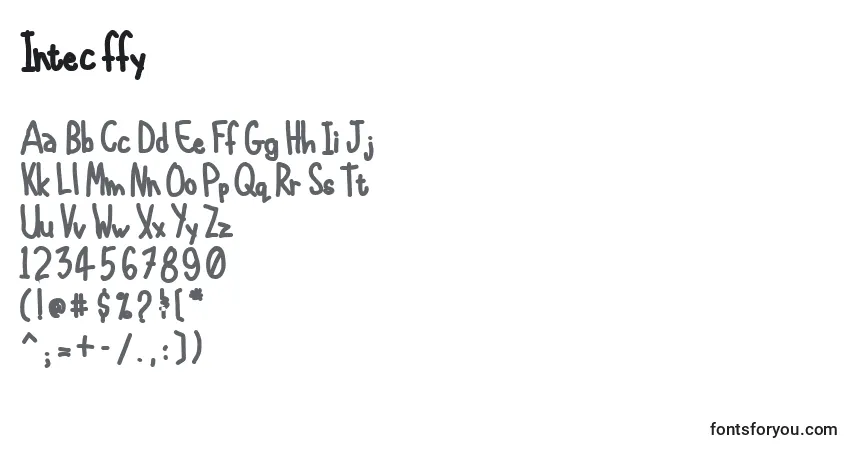 Intec ffy-fontti – aakkoset, numerot, erikoismerkit