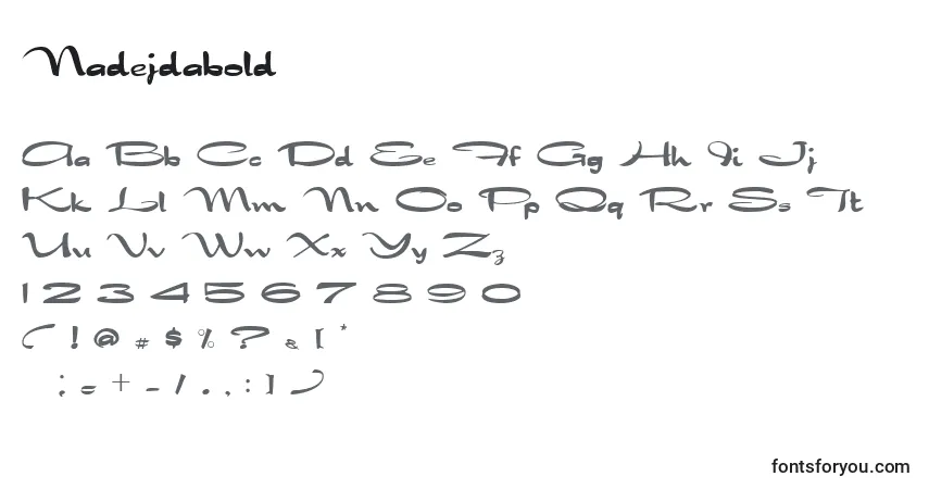A fonte Nadejdabold – alfabeto, números, caracteres especiais