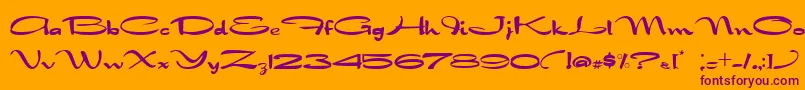 Nadejdabold Font – Purple Fonts on Orange Background