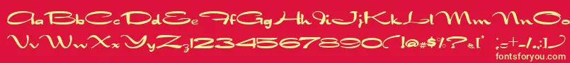 Nadejdabold Font – Yellow Fonts on Red Background