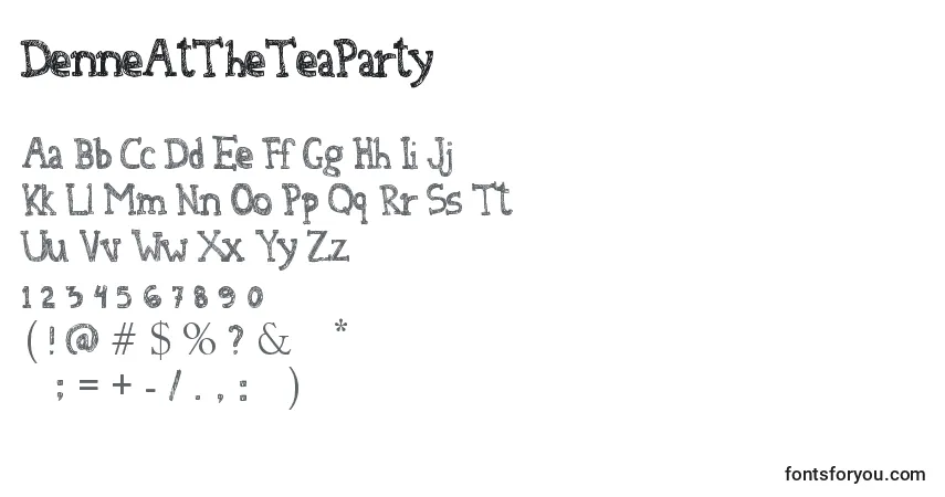 Schriftart DenneAtTheTeaParty – Alphabet, Zahlen, spezielle Symbole