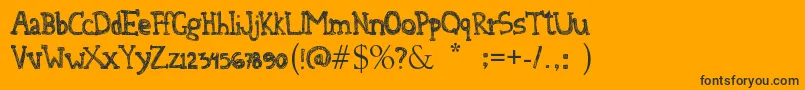 DenneAtTheTeaParty Font – Black Fonts on Orange Background