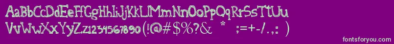 DenneAtTheTeaParty Font – Green Fonts on Purple Background