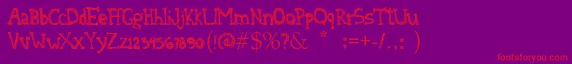 DenneAtTheTeaParty Font – Red Fonts on Purple Background