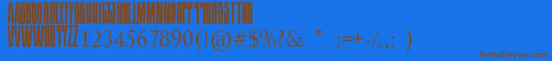 フォントSoundgardenBadmotorfont – 茶色の文字が青い背景にあります。