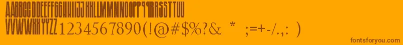 SoundgardenBadmotorfont-Schriftart – Braune Schriften auf orangefarbenem Hintergrund
