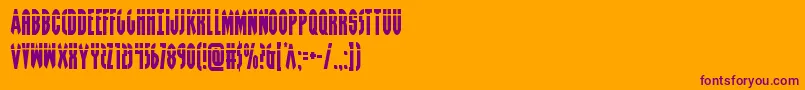 Grendelsmotherlaser-Schriftart – Violette Schriften auf orangefarbenem Hintergrund