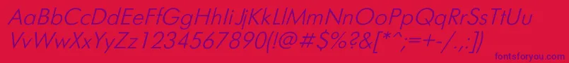 FuturisItalic Font – Purple Fonts on Red Background