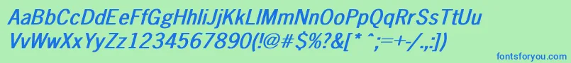 More about NewsGothicBoldItalic Font NewsGothicBoldItalic Font – Blue Fonts on Green Background