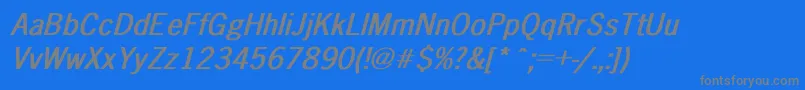NewsGothicBoldItalic Font – Gray Fonts on Blue Background