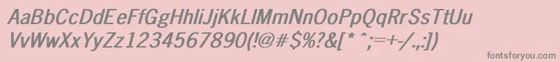 Weitere Informationen zur NewsGothicBoldItalic-Schriftart NewsGothicBoldItalic-Schriftart – Graue Schriften auf rosa Hintergrund
