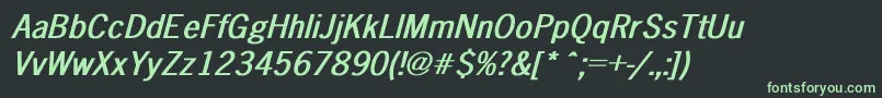 More about NewsGothicBoldItalic Font NewsGothicBoldItalic Font – Green Fonts on Black Background