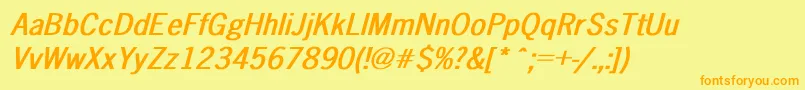 NewsGothicBoldItalic Font – Orange Fonts on Yellow Background