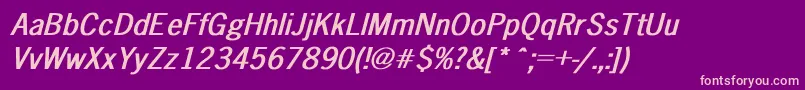 NewsGothicBoldItalic Font – Pink Fonts on Purple Background