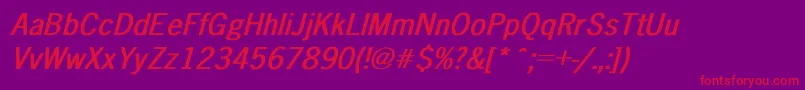 NewsGothicBoldItalic Font – Red Fonts on Purple Background