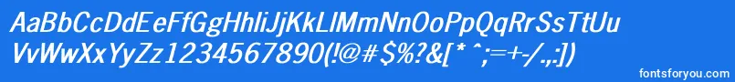 NewsGothicBoldItalic Font – White Fonts on Blue Background