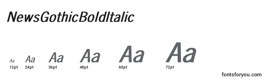 NewsGothicBoldItalic Font Sizes
