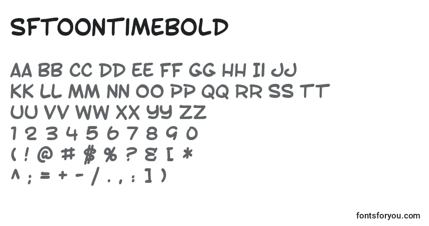 Czcionka SfToontimeBold – alfabet, cyfry, specjalne znaki