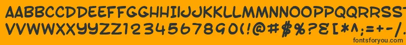 SfToontimeBold Font – Black Fonts on Orange Background