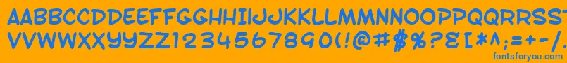 SfToontimeBold Font – Blue Fonts on Orange Background