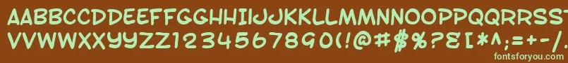 SfToontimeBold Font – Green Fonts on Brown Background