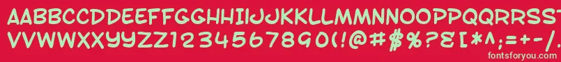 SfToontimeBold Font – Green Fonts on Red Background