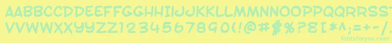 SfToontimeBold Font – Green Fonts on Yellow Background