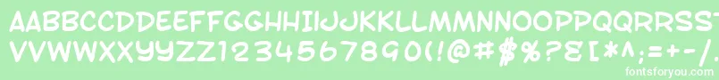 SfToontimeBold Font – White Fonts on Green Background