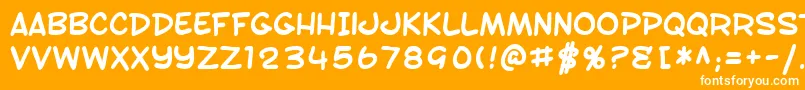 SfToontimeBold Font – White Fonts on Orange Background