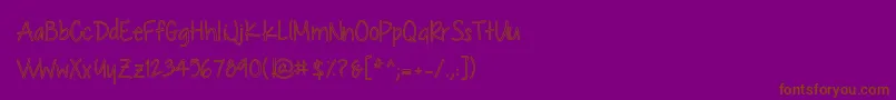 ChocolateCoveredRaindropsHollow-Schriftart – Braune Schriften auf violettem Hintergrund