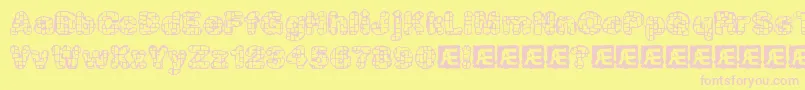 Katalyst Font – Pink Fonts on Yellow Background