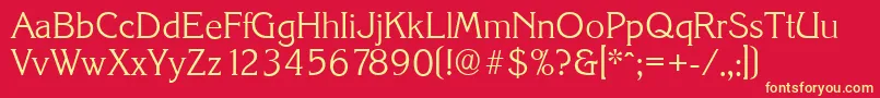 KorinthserialLightRegular Font – Yellow Fonts on Red Background