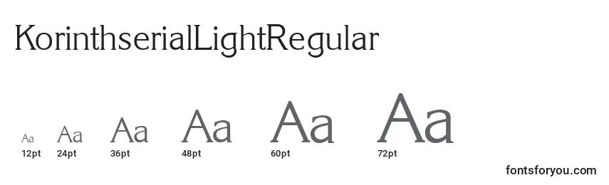 Размеры шрифта KorinthserialLightRegular