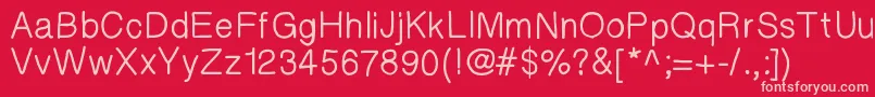 Czcionka Helvetihand – różowe czcionki na czerwonym tle