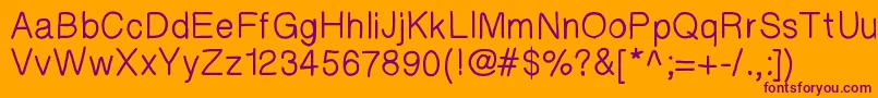 Helvetihand Font – Purple Fonts on Orange Background