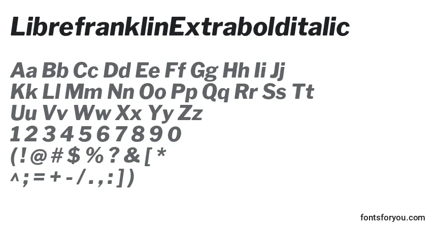 A fonte LibrefranklinExtrabolditalic – alfabeto, números, caracteres especiais