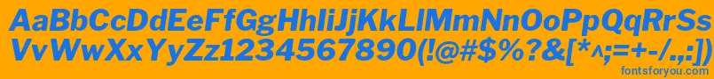 フォントLibrefranklinExtrabolditalic – オレンジの背景に青い文字