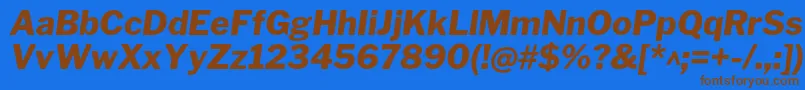 Czcionka LibrefranklinExtrabolditalic – brązowe czcionki na niebieskim tle