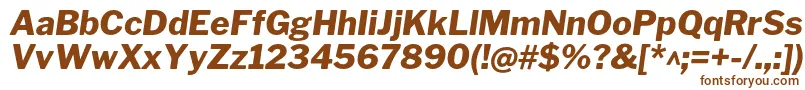 フォントLibrefranklinExtrabolditalic – 白い背景に茶色のフォント