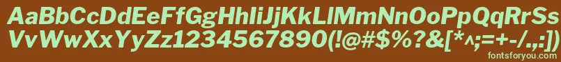 LibrefranklinExtrabolditalic Font – Green Fonts on Brown Background