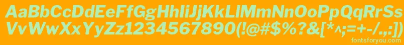 Шрифт LibrefranklinExtrabolditalic – зелёные шрифты на оранжевом фоне